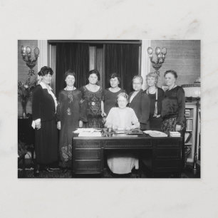 Vintage Photo of Group of 1920s Women Around Desk Postcard