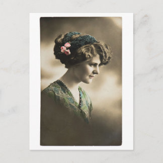 Vintage photo of lady from 1920's postcard