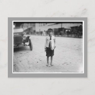 Vintage Photo of Newsboy Postcard