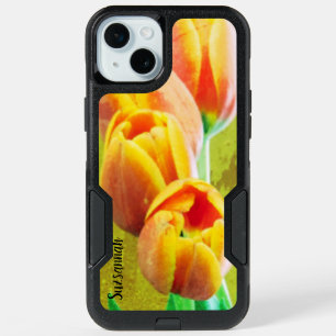  Vintage Photo Orange Tulip Flowers Template Text 