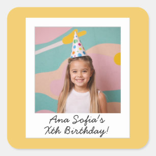 Vintage Photo Print Birthday Party Any Age Square Sticker
