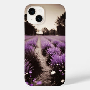 Vintage Photo Purple Lavender Field and Daisies Case-Mate iPhone 14 Case