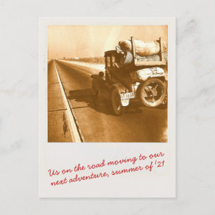 Vintage Photo Road Trip Moving Announcement Postcard