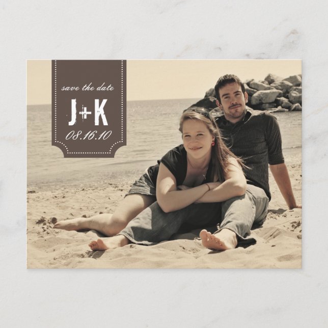Vintage Photo Save the Date Template (Front)