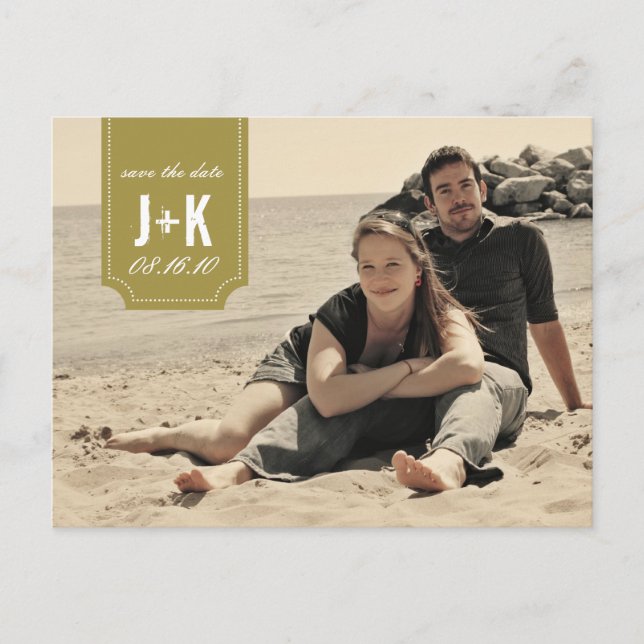 Vintage Photo Save the Date Template (Front)