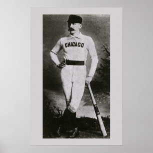 Vintage Photo, Sports Chicago Baseball Player Poster