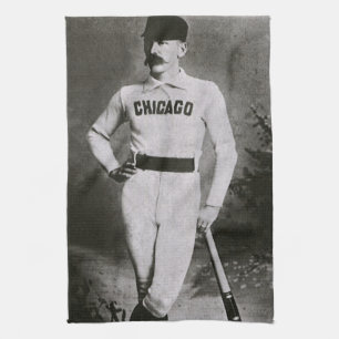 Vintage Photo, Sports Chicago Baseball Player Tea Towel
