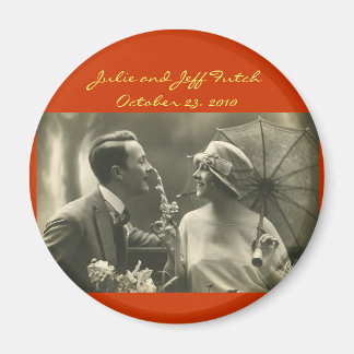 vintage photo wedding magnet