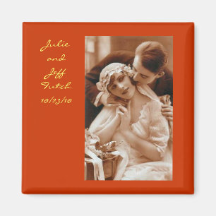 vintage photo wedding magnet