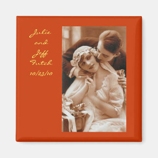 vintage photo wedding magnet