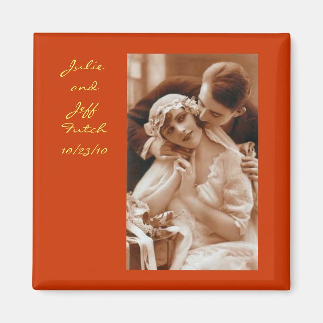 vintage photo wedding magnet (Front)
