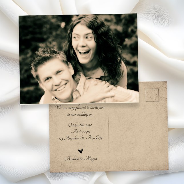 Vintage photo wedding postcard (Creator Uploaded)