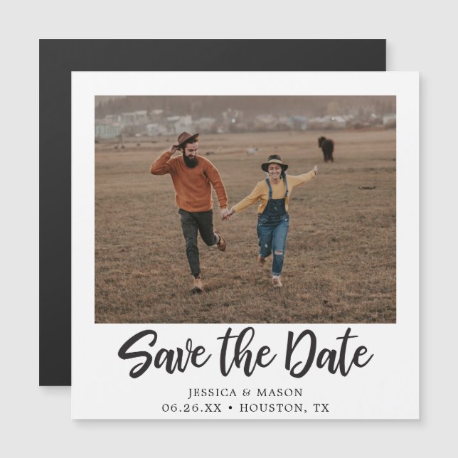 Vintage Photo Wedding Save The Date Magnets (Front/Back)