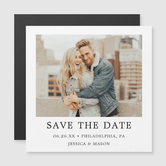 Vintage Photo Wedding Save The Date Magnets (Front/Back)