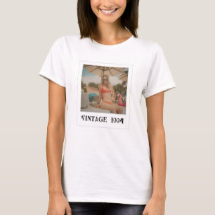 Vintage Photo & Year Nostalgic Birthday T-Shirt