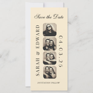Vintage Photobooth Bookmark Qrcode Save the Date