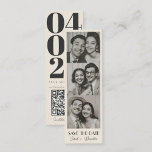 Vintage Photobooth Bookmark Qrcode Save the Date Calling Card<br><div class="desc">Vintage Photobooth Typography Qrcode Save the Date</div>