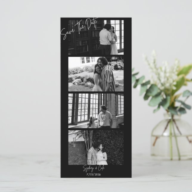 Vintage Photobooth save the dates (Standing Front)