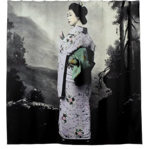 Vintage Photograph:  Geisha Girl Shower Curtain