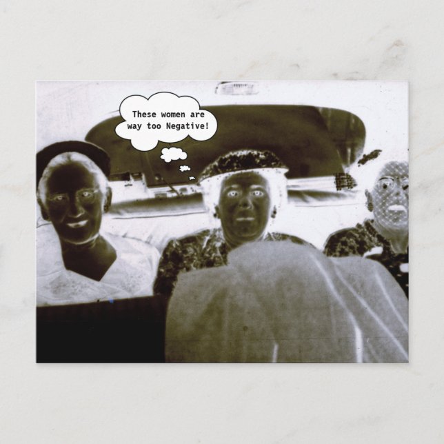 Vintage Photograph Negative Women Customise Text Postcard (Front)