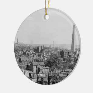 Vintage Photograph of Charlestown Massachusetts Ceramic Tree Decoration