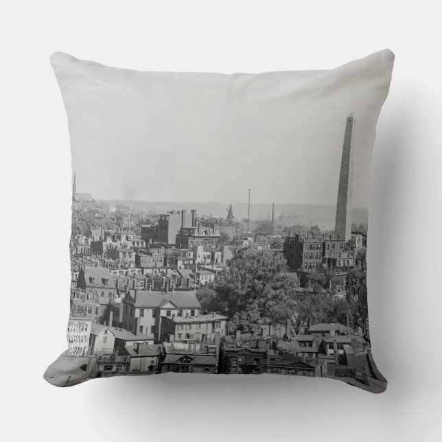 Vintage Photograph of Charlestown Massachusetts Cushion (Front)