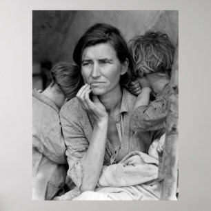 Vintage Photograph of Migrant Mother Poster