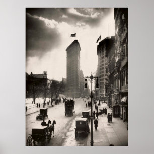 Vintage Photograph of The NYC Flat Iron Building 2 Poster