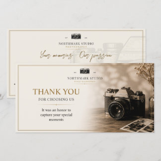 Vintage Photography Branding | Elegant Studio Thank You Card