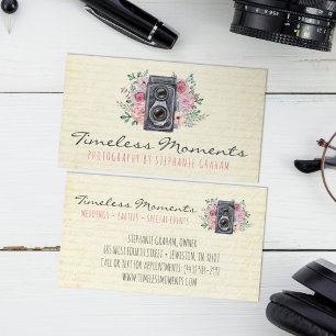 Vintage Photography Camera Rustic Photographer Business Card