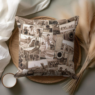 Vintage Photography Collage Sepia ID1066 Cushion
