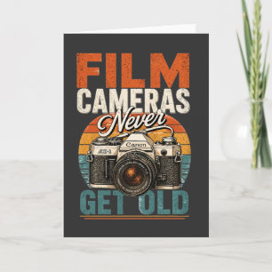 Vintage Photography Film Cameras Never Get Old Tee Card