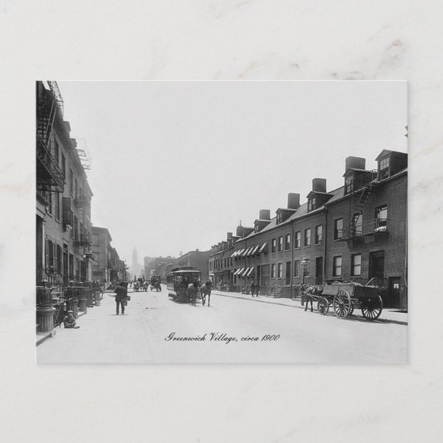 Vintage Photography Greenwich Village New York Postcard (Front)