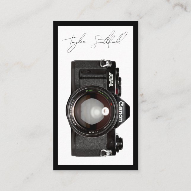 Vintage Photography Signature Camera Business Card (Front)
