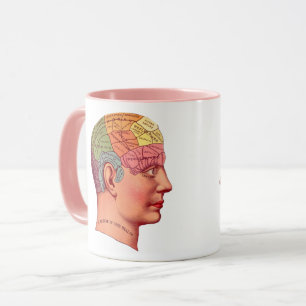 Vintage Phrenology Head Mind Brain Map Mug