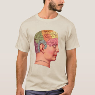 Vintage Phrenology Head Mind Brain Map T-Shirt
