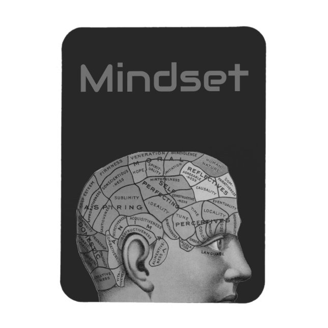 Vintage Phrenology Head Mind Mindset Brain Map Magnet (Vertical)
