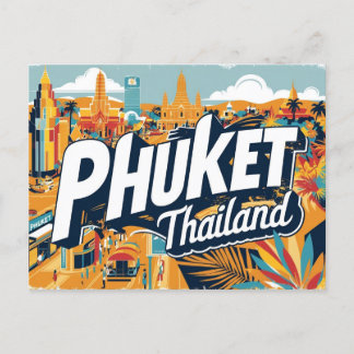 Vintage Phuket, Thailand Postcard