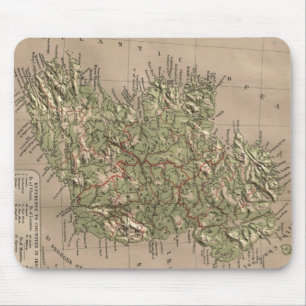Vintage Physical Map of Ireland (1880) Mouse Mat
