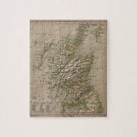 Vintage Physical Map of Scotland (1880)