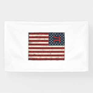 Vintage Pi American Flag Math Teacher Shirt Design Banner