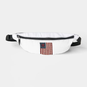 Vintage Pi American Flag Math Teacher Shirt Design Bum Bags