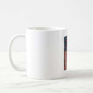 Vintage Pi American Flag Math Teacher Shirt Design Coffee Mug