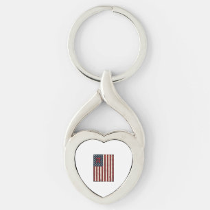 Vintage Pi American Flag Math Teacher Shirt Design Key Ring