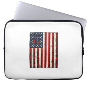 Vintage Pi American Flag Math Teacher Shirt Design Laptop Sleeve