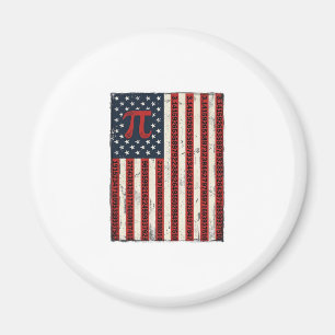 Vintage Pi American Flag Math Teacher Shirt Design Magnet