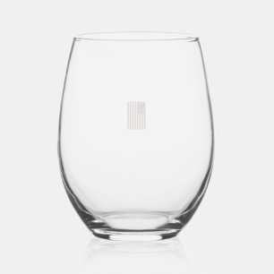 Vintage Pi American Flag Math Teacher Shirt Design Stemless Wine Glass