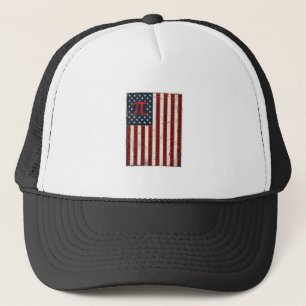 Vintage Pi American Flag Math Teacher Shirt Design Trucker Hat