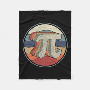 Vintage Pi Day Math 70s 80s Reto Pi Symbol Teacher Fleece Blanket