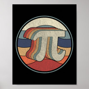 Vintage Pi Day Math 70s 80s Reto Pi Symbol Teacher Poster